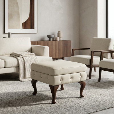 Hocker Chesterfield stolik kawowy Ottofmania Kanapa Skóra Materiał Tekstylia Siedzisko Nowy