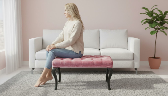Chesterfield taboret taboret Ottomane kanapa skóra tkanina TORBAY II Nowa