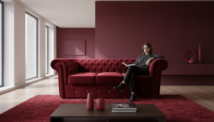 Chesterfield Sofa Kanapa Tapicerka Projektant 3-osobowa Wypoczynkowa Sofa Nowa CHESTER 4
