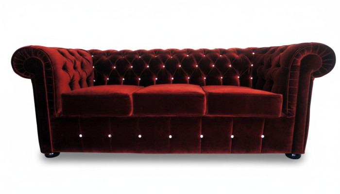Chesterfield Sofa Kanapa Tapicerka Projektant 3-osobowa Wypoczynkowa Sofa Nowa CHESTER 4