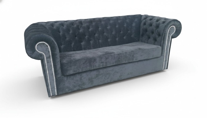 Chesterfield welurowa sofa z tkaniny tapicerskiej Kanapa tapicerowana 3-osobowa Klasyczne sofy Nowe