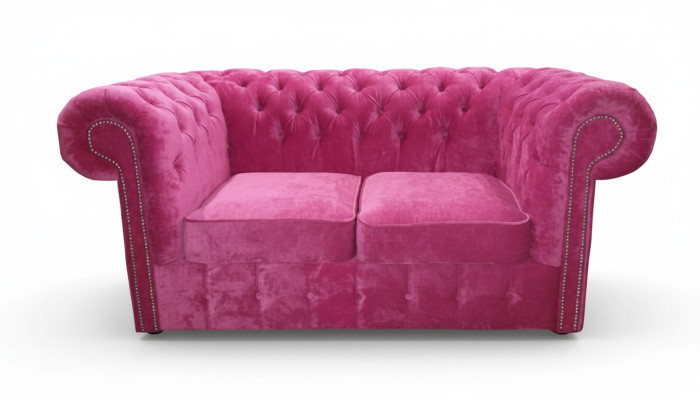 Chesterfield Tekstylia Welurowa Tkanina Sofa Kanapa Tapicerka 2-osobowa Klasyczna Kanapa Nowa!