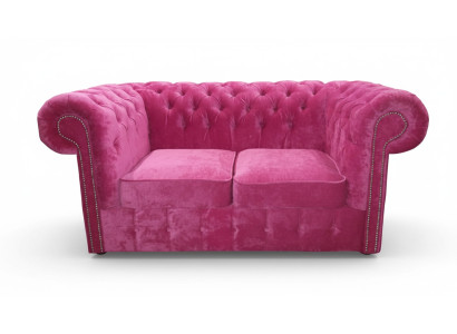 Chesterfield Tekstylia Welurowa Tkanina Sofa Kanapa Tapicerka 2-osobowa Klasyczna Kanapa Nowa!