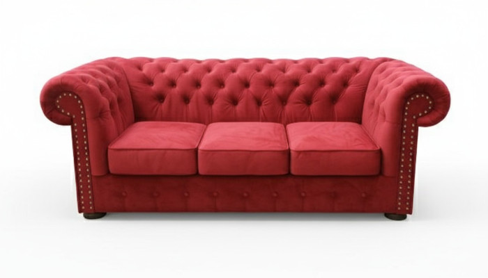 Chesterfield Sofa Couch Tapicerka Tkanina Materiałowa 3-osobowa Komplet Sofa Projektowane Sofy Kanapy