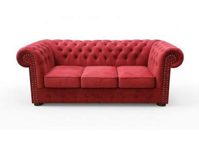 Chesterfield Sofa Couch Tapicerka Tkanina Materiałowa 3-osobowa Komplet Sofa Projektowane Sofy Kanapy
