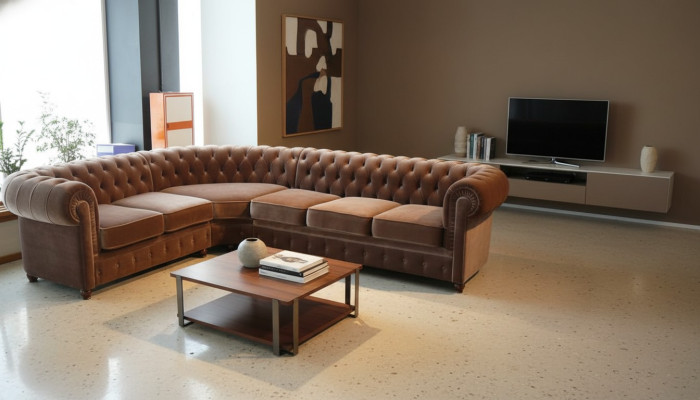 Narożnikowa kanapa Chesterfield Zestaw sofowy Narożnik Narożnik Couch Podkładka Siedziba Sofa Ustaw Nowość