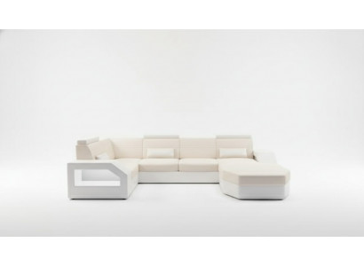 Designerska Sofa Narożnikowa kanapa Skóra Materiał Włókienniczy Podkładka Ustawić Żywy krajobraz Nowy