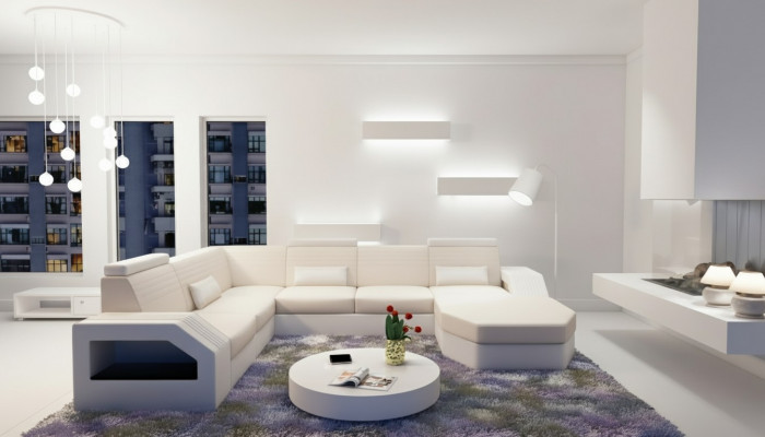 Designerska Sofa Narożnikowa kanapa Skóra Materiał Włókienniczy Podkładka Ustawić Żywy krajobraz