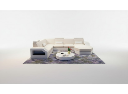 Designerska Sofa Narożnikowa kanapa Skóra Materiał Włókienniczy Podkładka Ustawić Żywy krajobraz