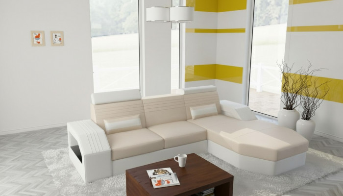 Designerska Sofa Kanapa Narożnikowa kanapa Skóra Materiał Włókienniczy Podkładka Ustawić Żywy krajobraz