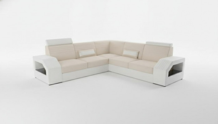 Designerska sofa kanapa Narożnikowa kanapa Skóra Włókienniczy Podkładka Ustawić Żywy krajobraz L kształt