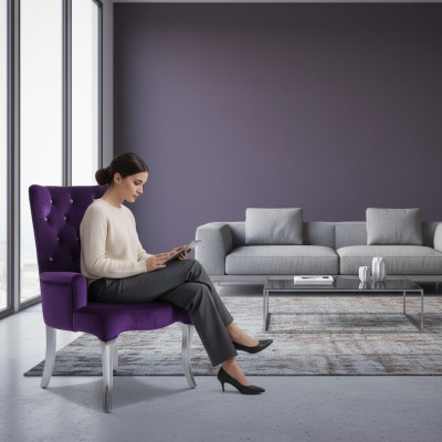 Fotel projektanta z weluru Sofa Lounge Club Sofa z kryształkami Krzesła nowe