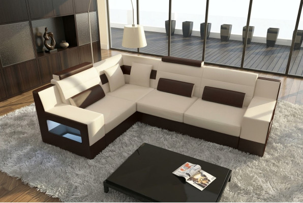 Żywy krajobraz Sofa Kanapa Podkładka Narożnik Narożnikowa kanapa Ustawić Włókienniczy Materiał Skóra Sofy