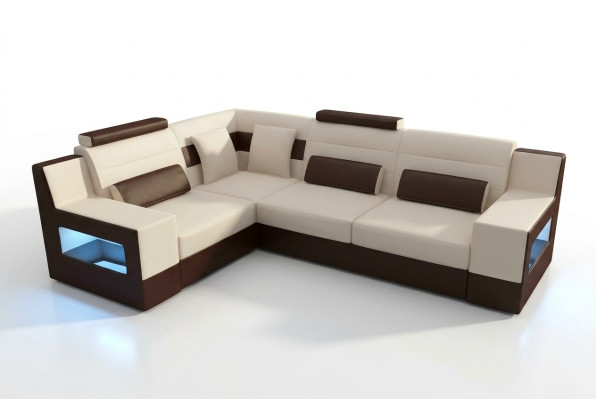 Żywy krajobraz Sofa Kanapa Podkładka Narożnik Narożnikowa kanapa Ustawić Włókienniczy Materiał Skóra Sofy