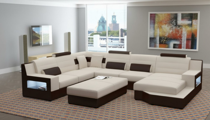 Żywy krajobraz Narożnikowa kanapa Sofa Kanapa Podkładka Ustawić Sofa skórzana Sofa rozkładana