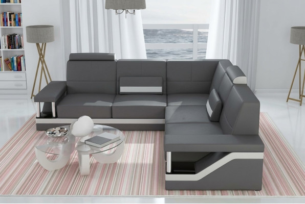 Sofa skórzana Narożnik Sofa Sofa Plakat Zestaw narożny Sofy Materiał Skóra Ustawić Nowy