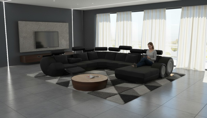 Sofa Designer Żywy krajobraz Kształt U Couch Narożnikowa kanapa Podkładka Ustawić zestaw narożny