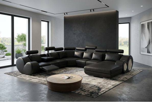 Sofa Designer Żywy krajobraz Kształt U Couch Narożnikowa kanapa Podkładka Ustawić zestaw narożny