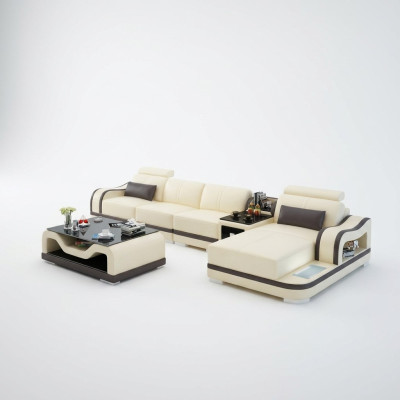Sofa Skórzana Sofa Kanapa Nowoczesny Żywy krajobraz Narożnikowa kanapa Narożnik Ustawić Design