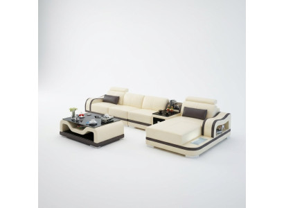 Sofa Skórzana Sofa Kanapa Nowoczesny Żywy krajobraz Narożnikowa kanapa Narożnik Ustawić Design