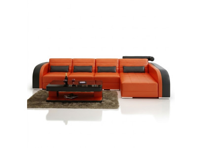 Sofa Big Couch Żywy krajobraz Podkładka Narożnik Skóra Sofa Ustawić Couches Bergamo