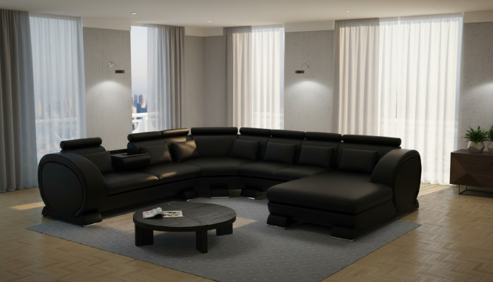 Narożnikowa kanapa Sofa Żywy krajobraz Sofa Skóra Sofy Narożnik Ustawić Vigo-K U Form Nowość