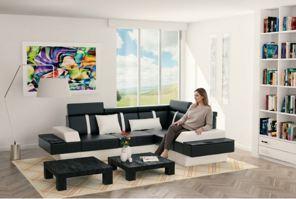 Projektant Żywy krajobraz Narożnik Nowa Kanapa Sofa Podkładka Skórzana Sofa Sofy Ustawić