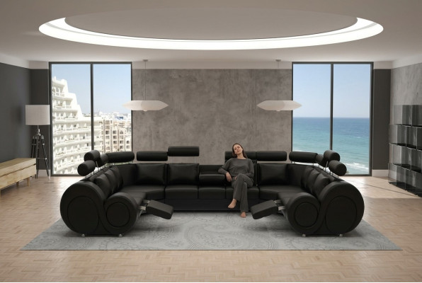 Narożnikowa kanapa skórzana sofa Podkładka Couch XXL Big Żywy krajobraz skórzana sofa Berlin 6