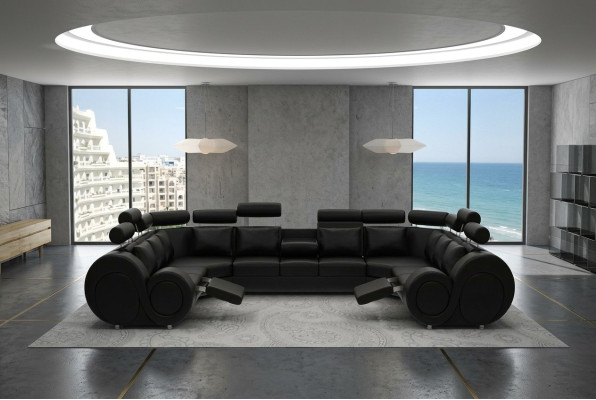 Narożnikowa kanapa skórzana sofa Podkładka Couch XXL Big Żywy krajobraz skórzana sofa Berlin 6