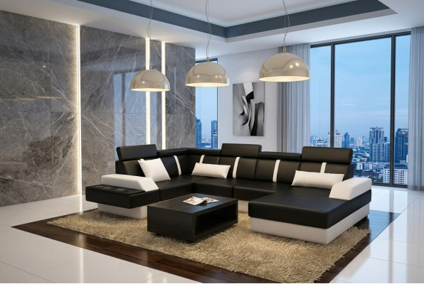 Projektant Żywy krajobrazu Narożnik Sofa Podkładka Ustawić Skórzana Sofa Sofy Nowość