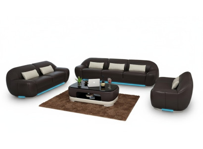 Skórzana Sofa Kanapa Zestaw sofowy Narożnikowa kanapa Narożnik Ustawić Design Decor Nowoczesna Sofa