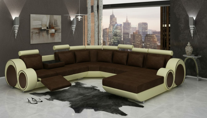 Włókienniczy SOFA XXL Żywy krajobraz Materiał KANAPA DUŻA SOFA TAPICEROWANA NAROŻNIK Narożnikowa kanapa NOWOŚĆ