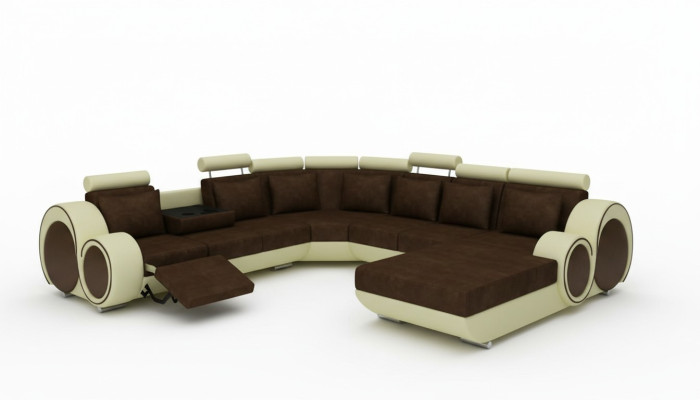 Włókienniczy SOFA XXL Żywy krajobraz Materiał KANAPA DUŻA SOFA TAPICEROWANA NAROŻNIK Narożnikowa kanapa NOWOŚĆ