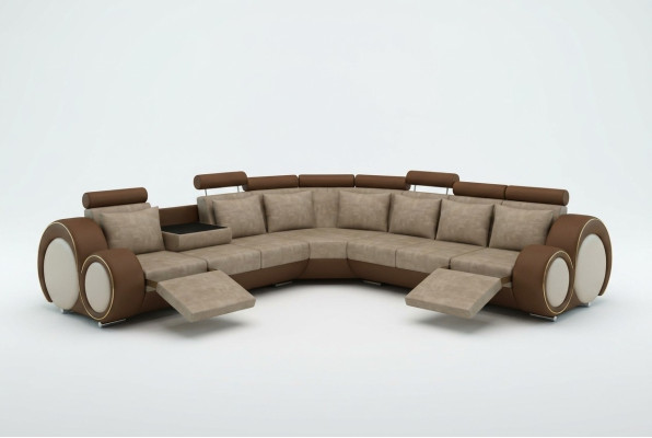Włókienniczy SOFA PROJEKTANT SOFA COUCH Narożnikowa kanapa Żywy krajobraz Narożnik NOWOŚĆ Ustawić Skóra !!!