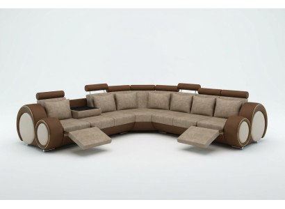 Włókienniczy SOFA PROJEKTANT SOFA COUCH Narożnikowa kanapa Żywy krajobraz Narożnik NOWOŚĆ Ustawić Skóra !!!