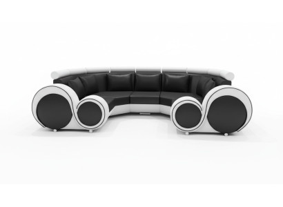 Ekskluzywna nowoczesna skórzana sofa ze sztuczną skórą premium z drewnianym stelażem