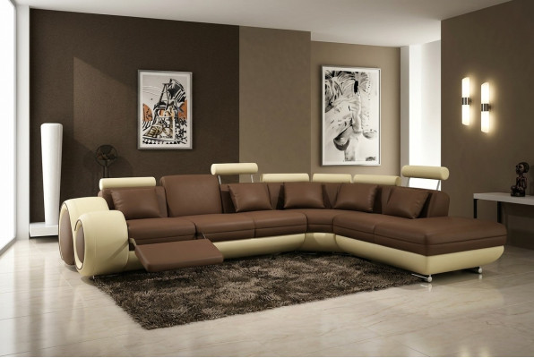 SKÓRZANA SOFA PROJEKTANT SKÓRZANA KANAPA Narożnikowa kanapa Ustawić SOFA Żywy krajobraz NOWOŚĆ Czarny