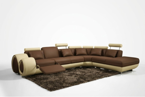 SKÓRZANA SOFA PROJEKTANT SKÓRZANA KANAPA Narożnikowa kanapa Ustawić SOFA Żywy krajobraz NOWOŚĆ Czarny