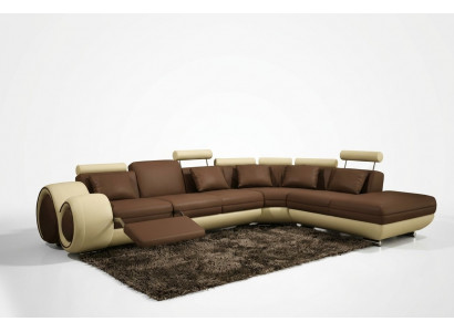 SKÓRZANA SOFA PROJEKTANT SKÓRZANA KANAPA Narożnikowa kanapa Ustawić SOFA Żywy krajobraz NOWOŚĆ Czarny