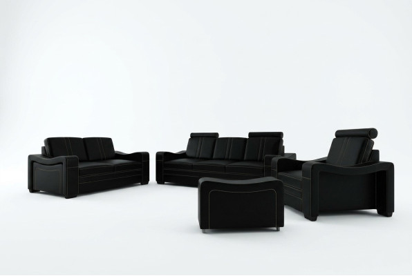 SOFA SKÓRZANA DESIGN SOFA Zestaw sofowy 3+2+1 SOFA COUCH Ustawić ZESTAW TAPICEROWANY