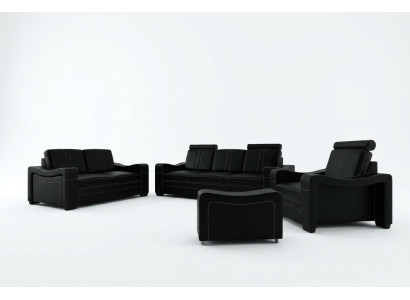 SOFA SKÓRZANA DESIGN SOFA Zestaw sofowy 3+2+1 SOFA COUCH Ustawić ZESTAW TAPICEROWANY