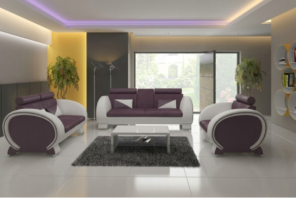 Zestaw sofowy 3+2+1 Material Couch Design Sofa Żywy krajobraz Podkładka Ustawić Włókienniczy