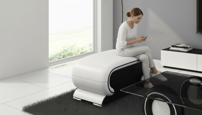 Designerski skórzany stołek wypoczynkowy Stołek kanapa sofa boczna TV