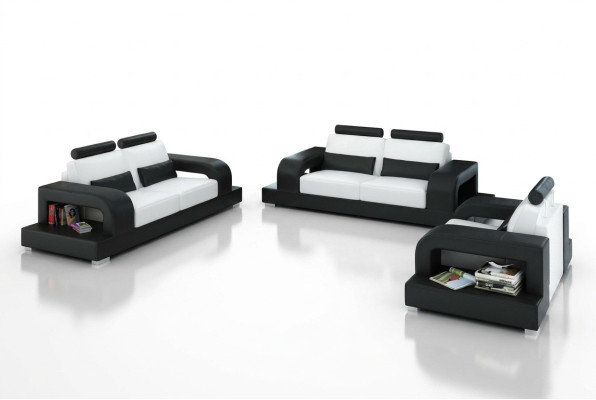 Skórzana sofa kanapa Żywy krajobraz 3+2+1 miejsce do siedzenia Ustawić nowoczesną designerską sofę