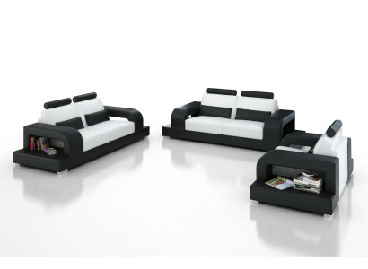 Skórzana sofa kanapa Żywy krajobraz 3+2+1 miejsce do siedzenia Ustawić nowoczesną designerską sofę