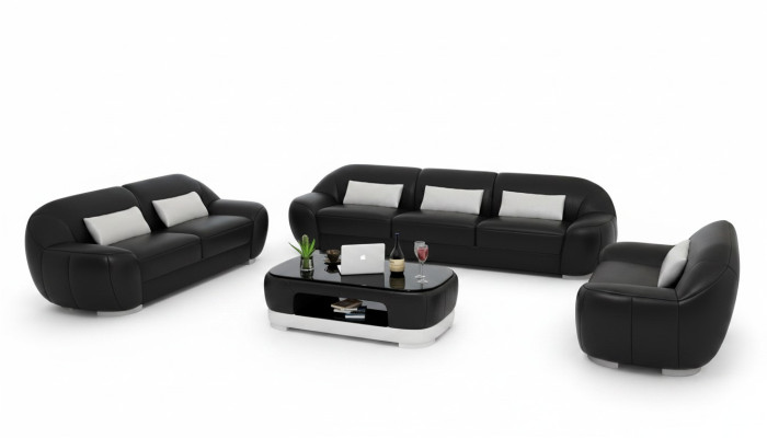Skórzana sofa kanapa Żywy krajobraz Narożnikowa kanapa Narożnik Ustawić Modern Sofa Design