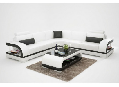 Skórzana sofa kanapa Żywy krajobraz Narożnik kanapa Narożnik Ustaw Design Modern Sofa G8011B
