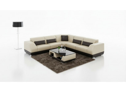 Skórzana sofa Couch Żywy krajobraz Sofa Narożnikowa kanapa Narożnik Ustawić Modern Design