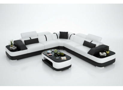 Skórzana sofa Podkładka Siedziba Narożnik sofa Decor Ustawić Żywy krajobraz salonu