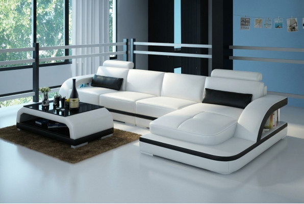 Skórzana sofa kanapa Żywy krajobraz Narożnik kanapa Narożnik Ustaw Design Modern Sofa G8011C